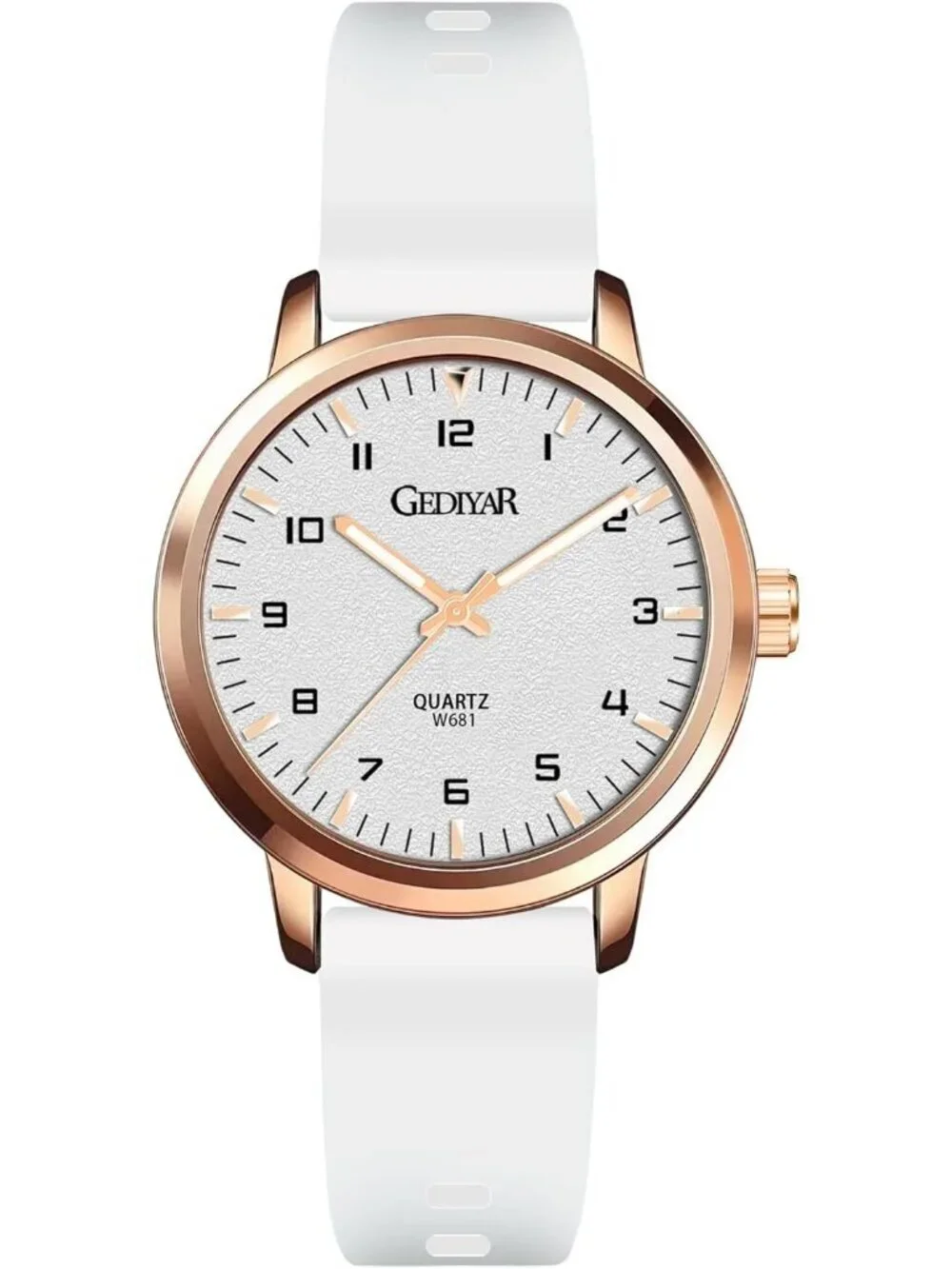 Women's White Analog Quartz Rubber Silicone Band Waterproof Casual Wrist Watch